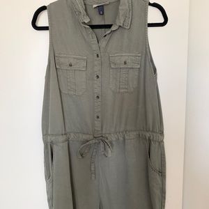 Army green universal thread romper